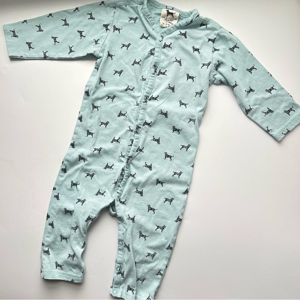 The Black Dog Brand Baby Romper – Soft Mint — 12m